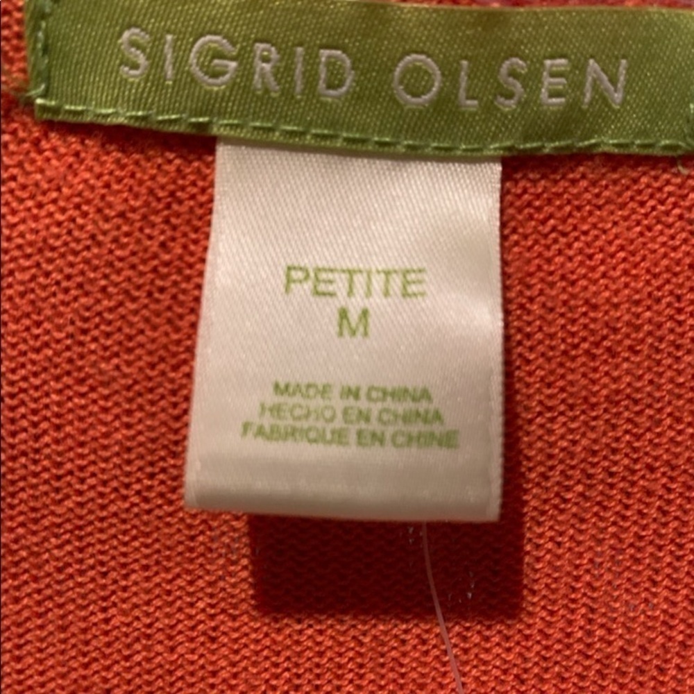 Sigrid Olsen Pink Trim Crocheted Overlay Cardigan​​​​​​​​​​​​​​​​​​​​​​​​​​​ - Picture 3 of 8